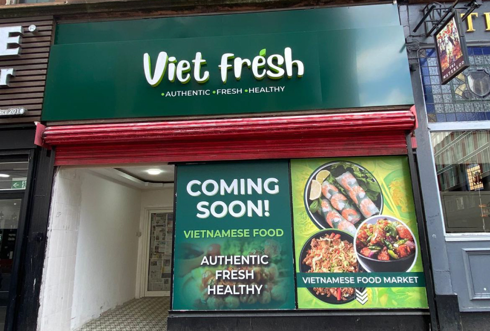 Viet Fresh Glasgow, New Signage Glasgow, Sign Makers Glasgow, Sign Company Glasgow, 3D Letters Glasgow, Lightbox Glasgow